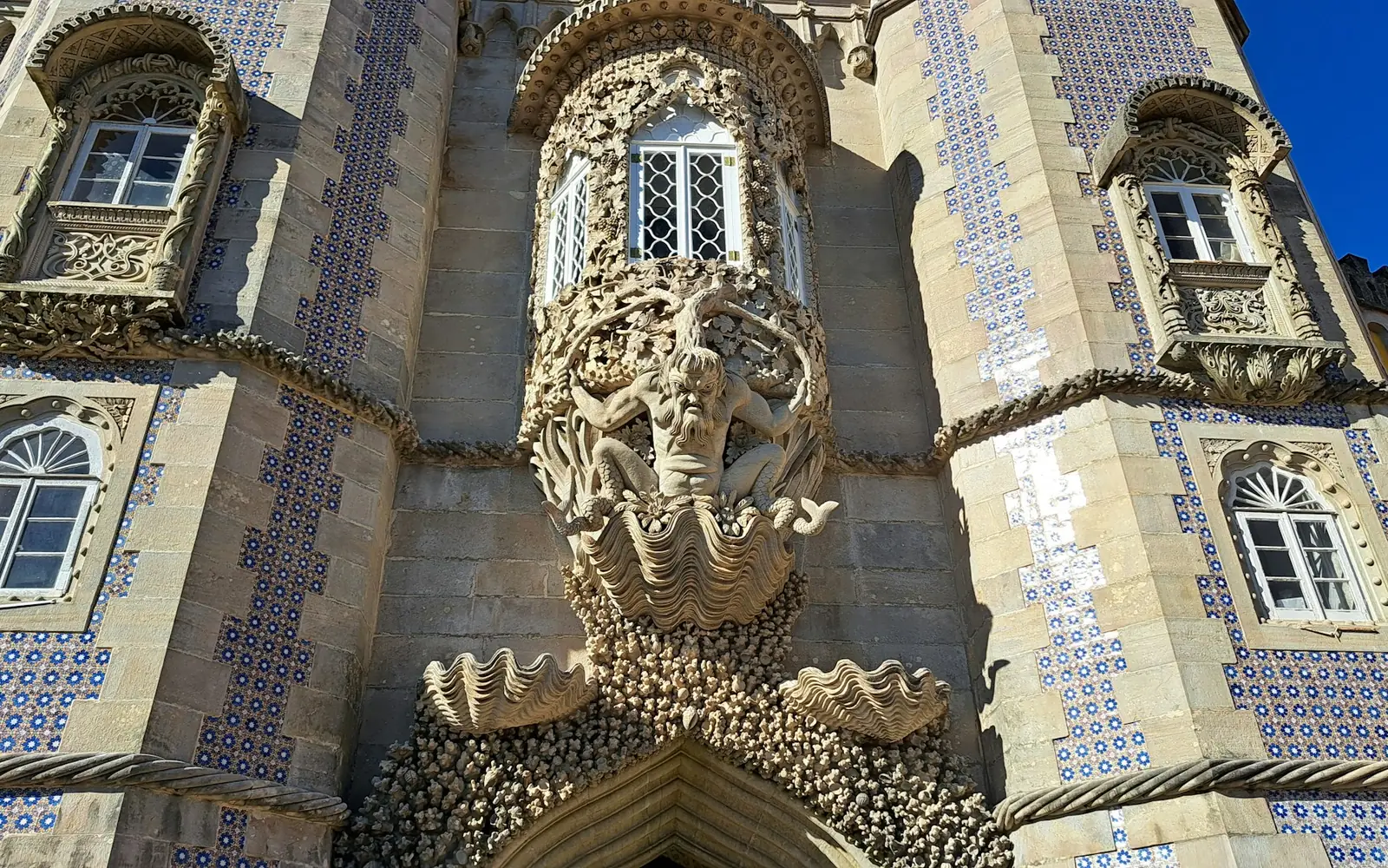 The Triton, the carved sea-monster over the Manueline arch at Pena Palace